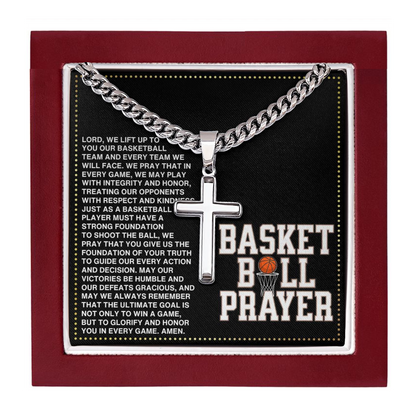 JGF Jewelry Gifts for Family Basketball Prayer Necklace For Men