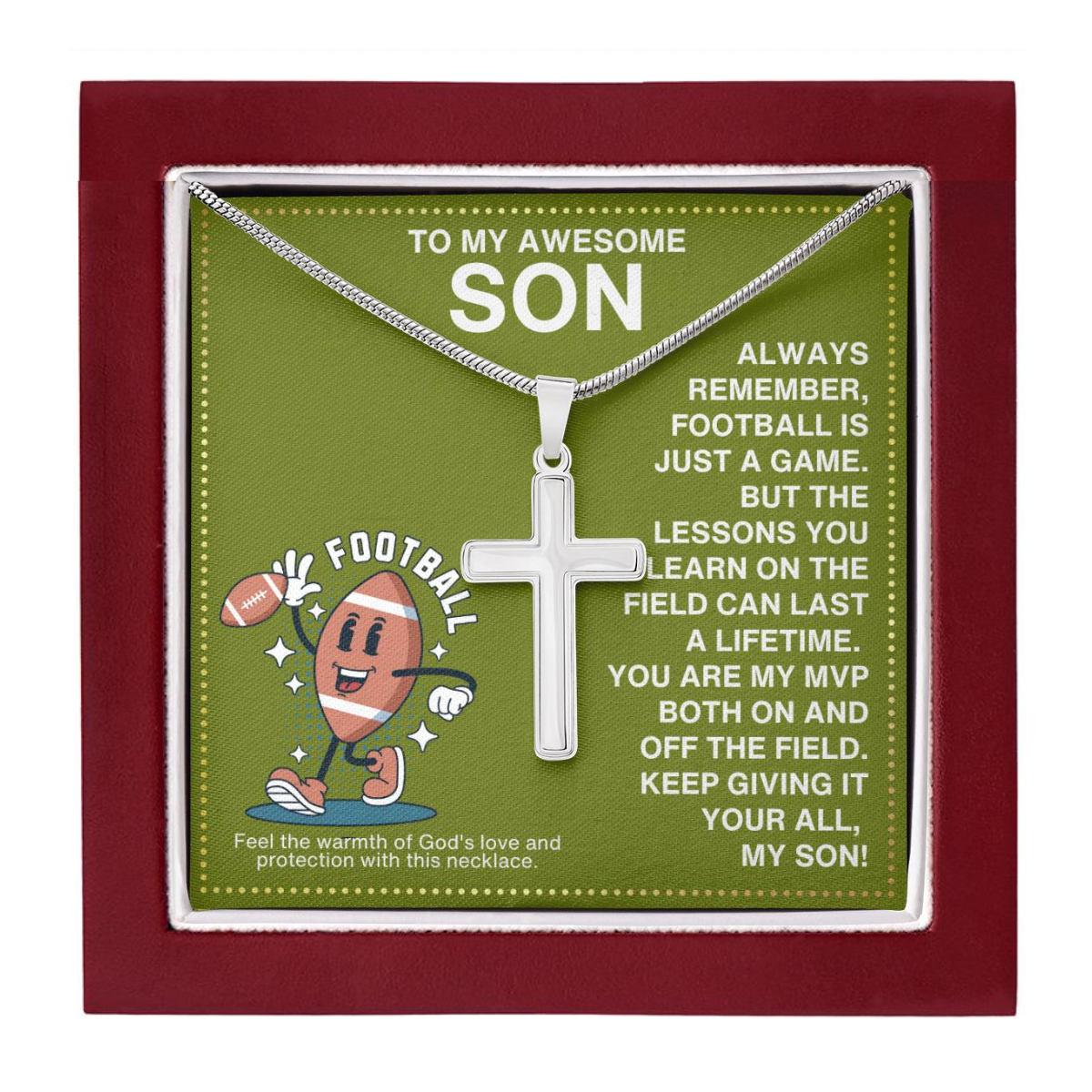 JGF Jewelry Gifts for Family Football Necklace For Boys