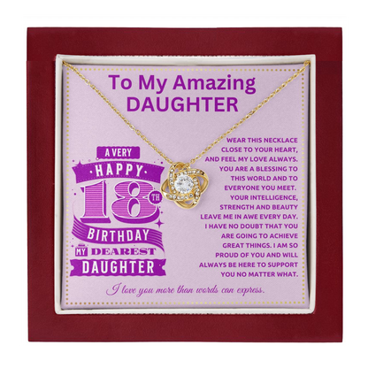 JGF Jewelry Gifts for Family To My Amazing Daughter Necklace 18th Birthday Card