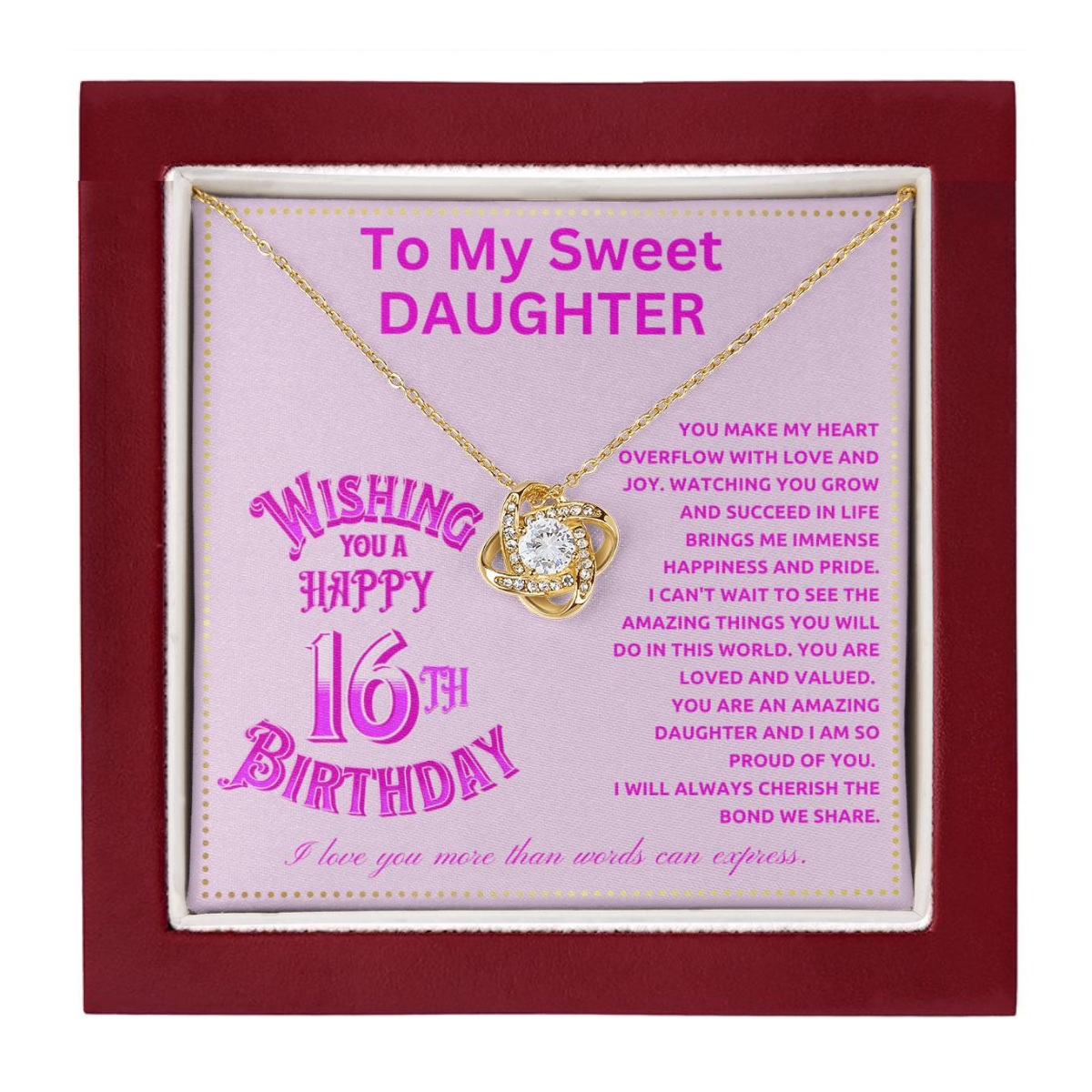 JGF Jewelry Gifts for Family To My Amazing Daughter Necklace Sweet 16 Birthday