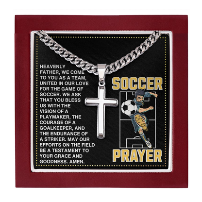 JGF Jewelry Gifts for Family Soccer Necklace Prayer For Boys