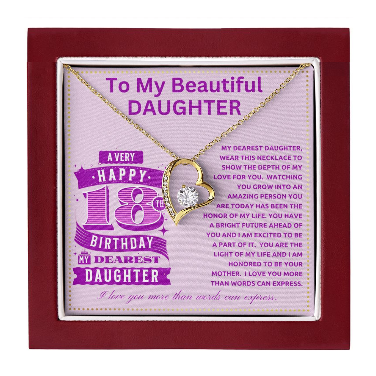 JGF Jewelry Gifts for Family Happy 18th Birthday Card Daughter