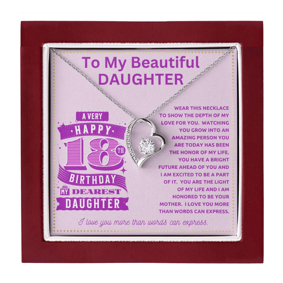 JGF Jewelry Gifts for Family Birthday Gifts for 18 Year Old Daughter Turning 18th