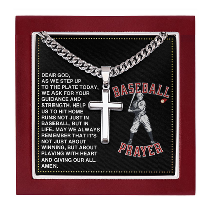 JGF Jewelry Gifts for Family Baseball Necklace Cross Prayer
