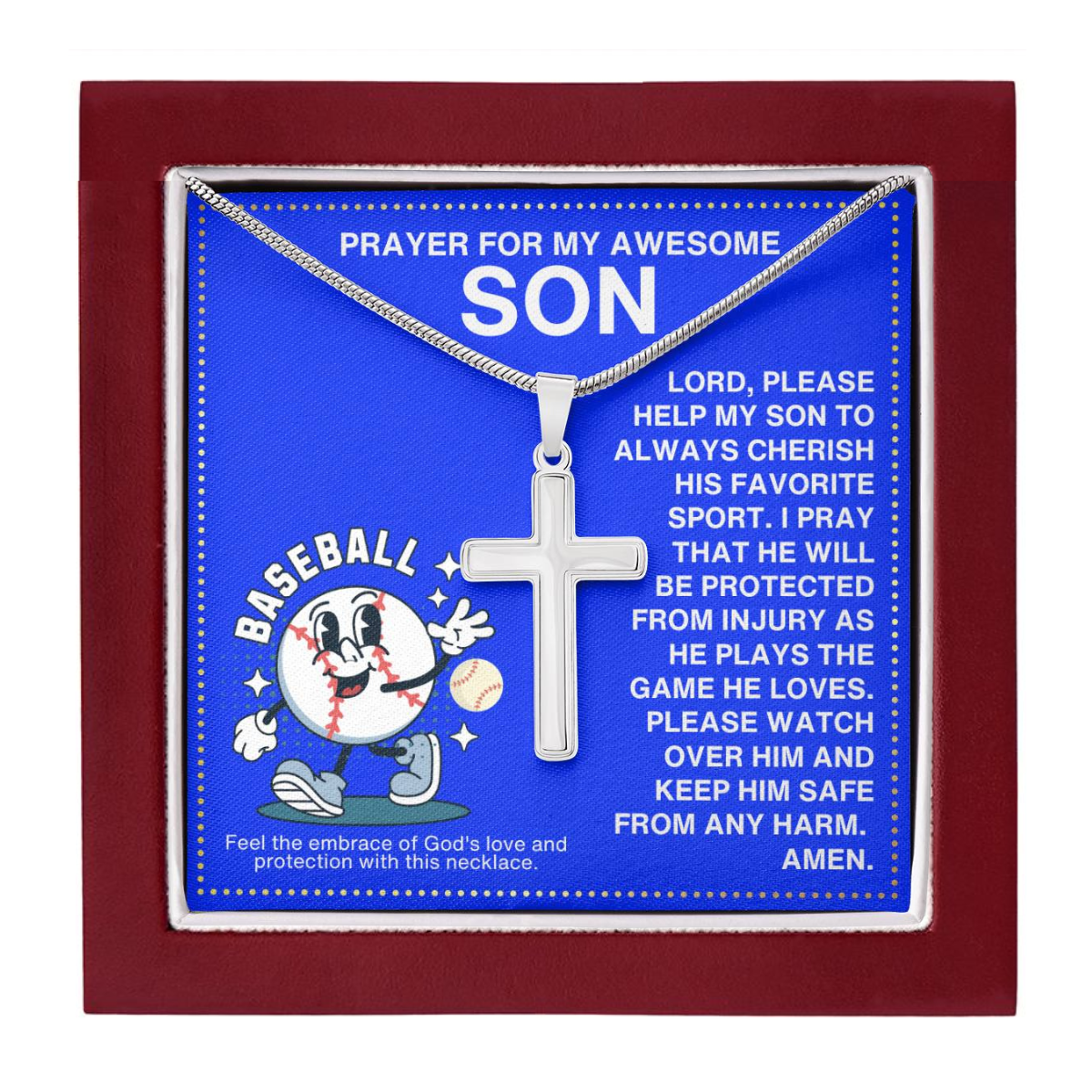 JGF Jewelry Gifts for Family Baseball Necklace For Boys 8-12