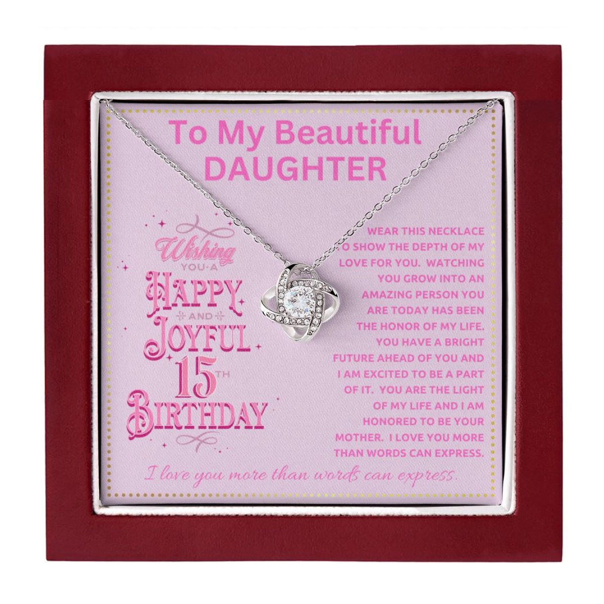 JGF Jewelry Gifts for Family Turning 15 Year Old Birthday Gifts To My Beautiful Daughter