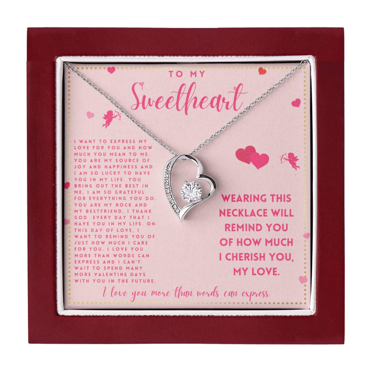 JGF Jewelry Gifts for Family Happy Valentine To My Future Wife Necklace