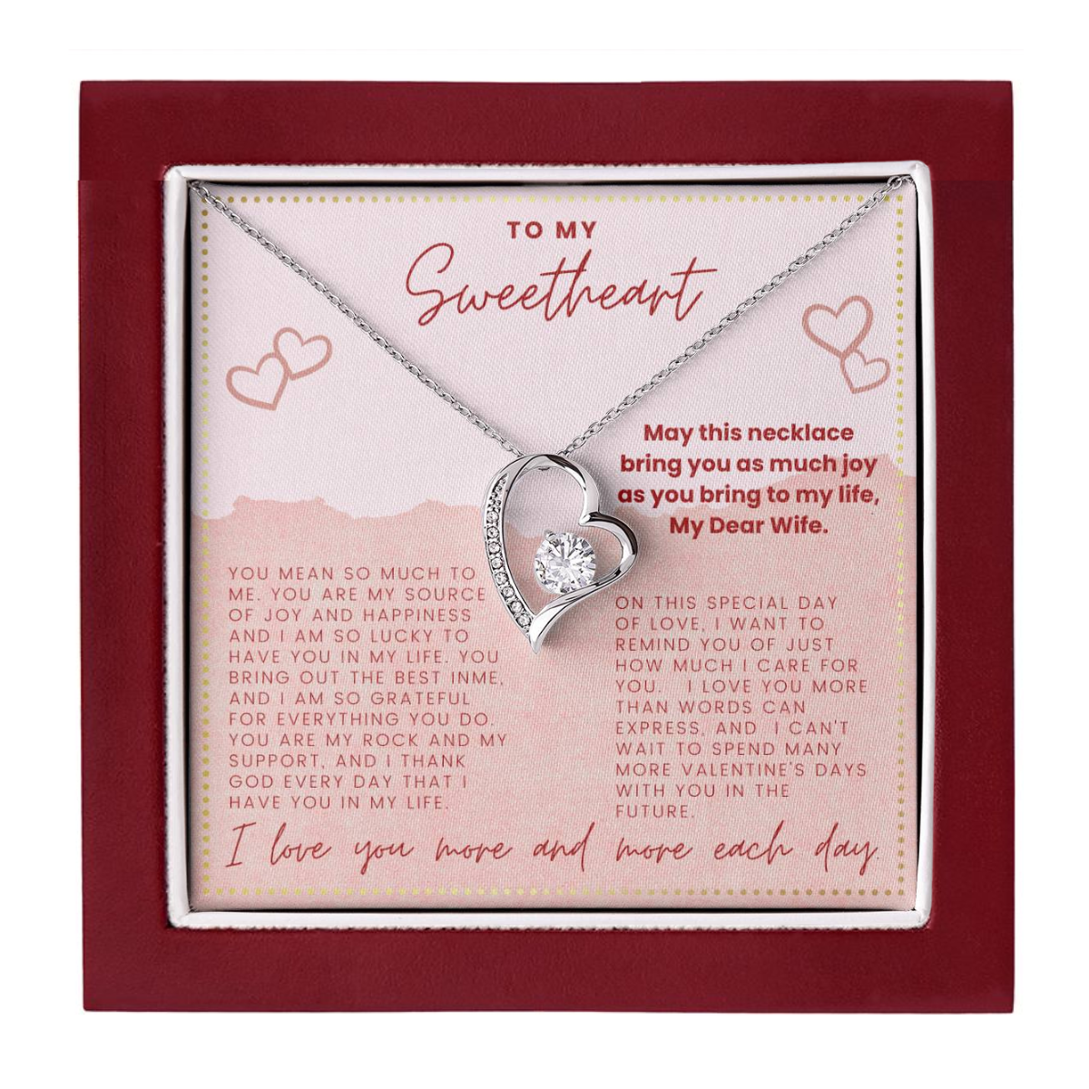 JGF Jewelry Gifts for Family Valentine Card For Her My Wife