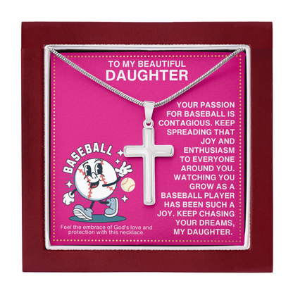 JGF Jewelry Gifts for Family Baseball Cross Necklaces For Girls