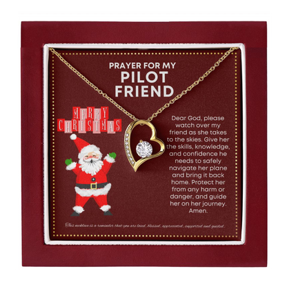 JGF Jewelry Gifts for Family Aviation Pilot Gifts for Women Cute Heart Necklace