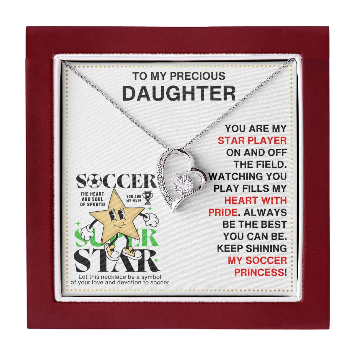 JGF Jewelry Gifts for Family Soccer Necklace For Girls Silver