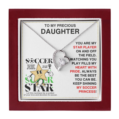 JGF Jewelry Gifts for Family Soccer Necklace For Girls Silver