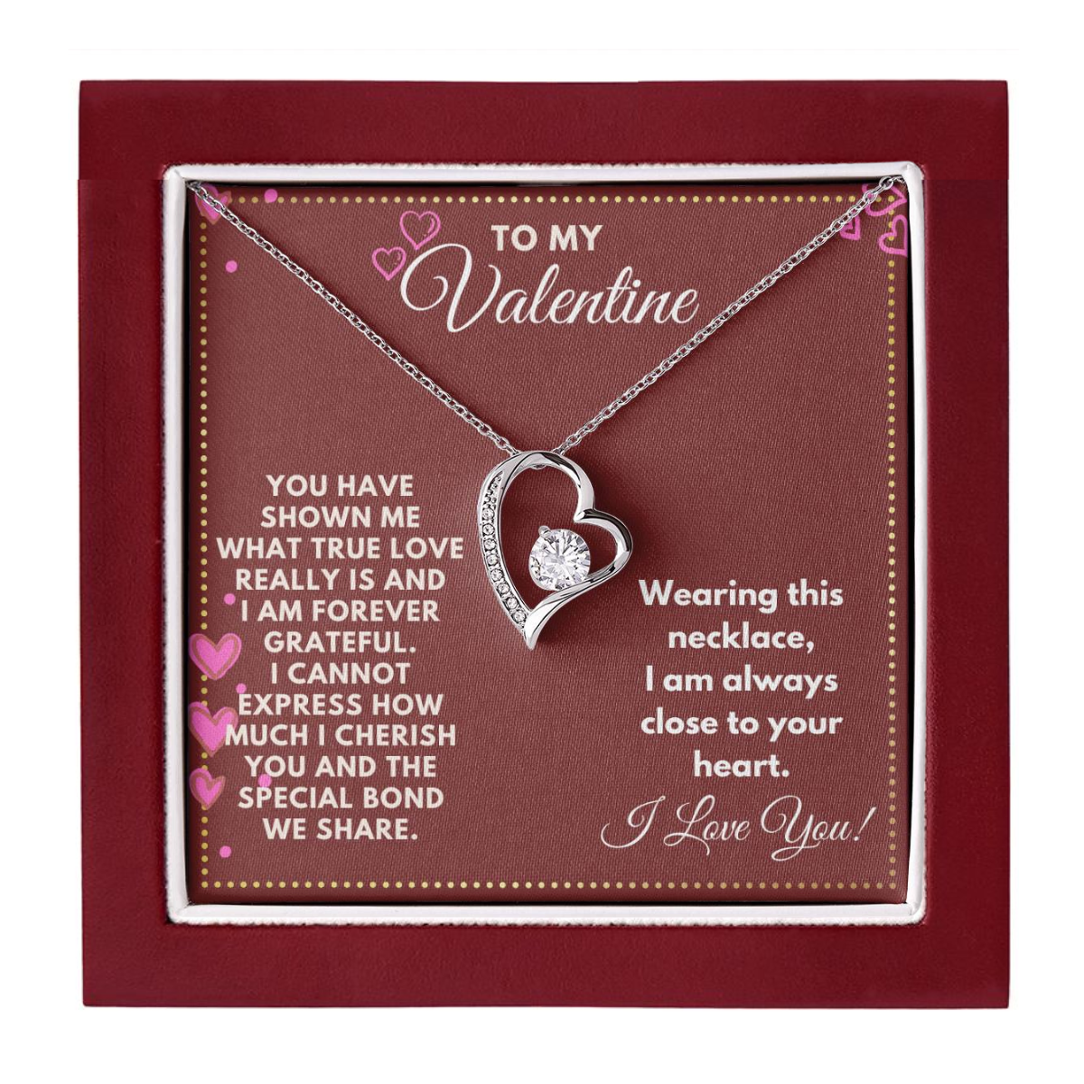 JGF Jewelry Gifts for Family Will You Be My Valentine Card For My Soulmate