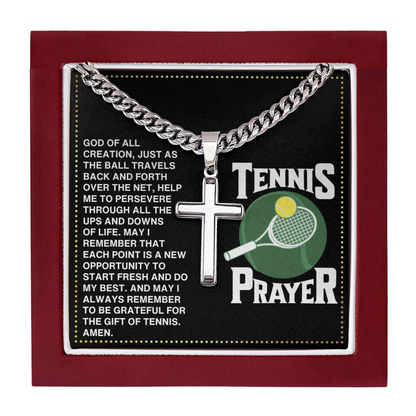 JGF Jewelry Gifts for Family Cross Tennis Necklace For Men Prayer