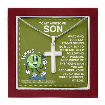 JGF Jewelry Gifts for Family Tennis Necklace With Cross Pendant