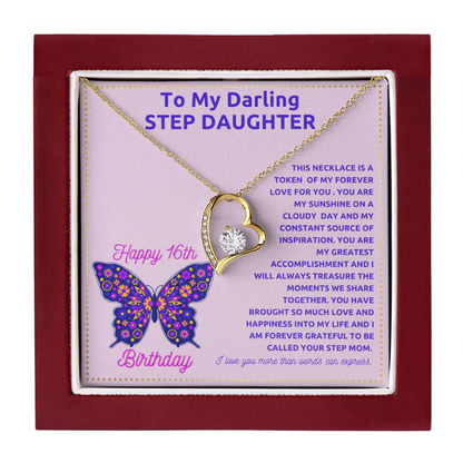JGF Jewelry Gifts for Family Happy Sweet 16 Birthday Gifts To My Step Daughter Necklace
