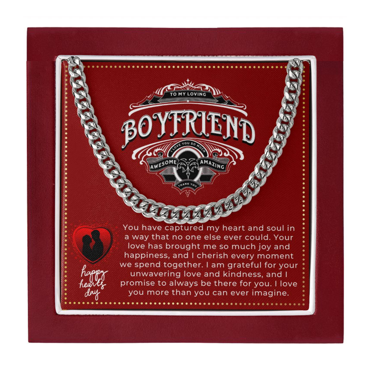 JGF Jewelry Gifts for Family Happy Valentines Day Card for Boyfriend