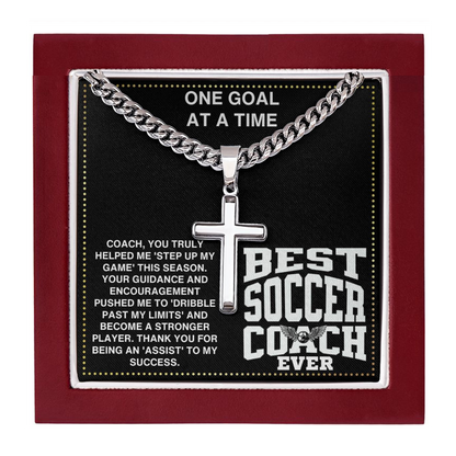 JGF Jewelry Gifts for Family Thank You Coach Soccer Cross Necklace