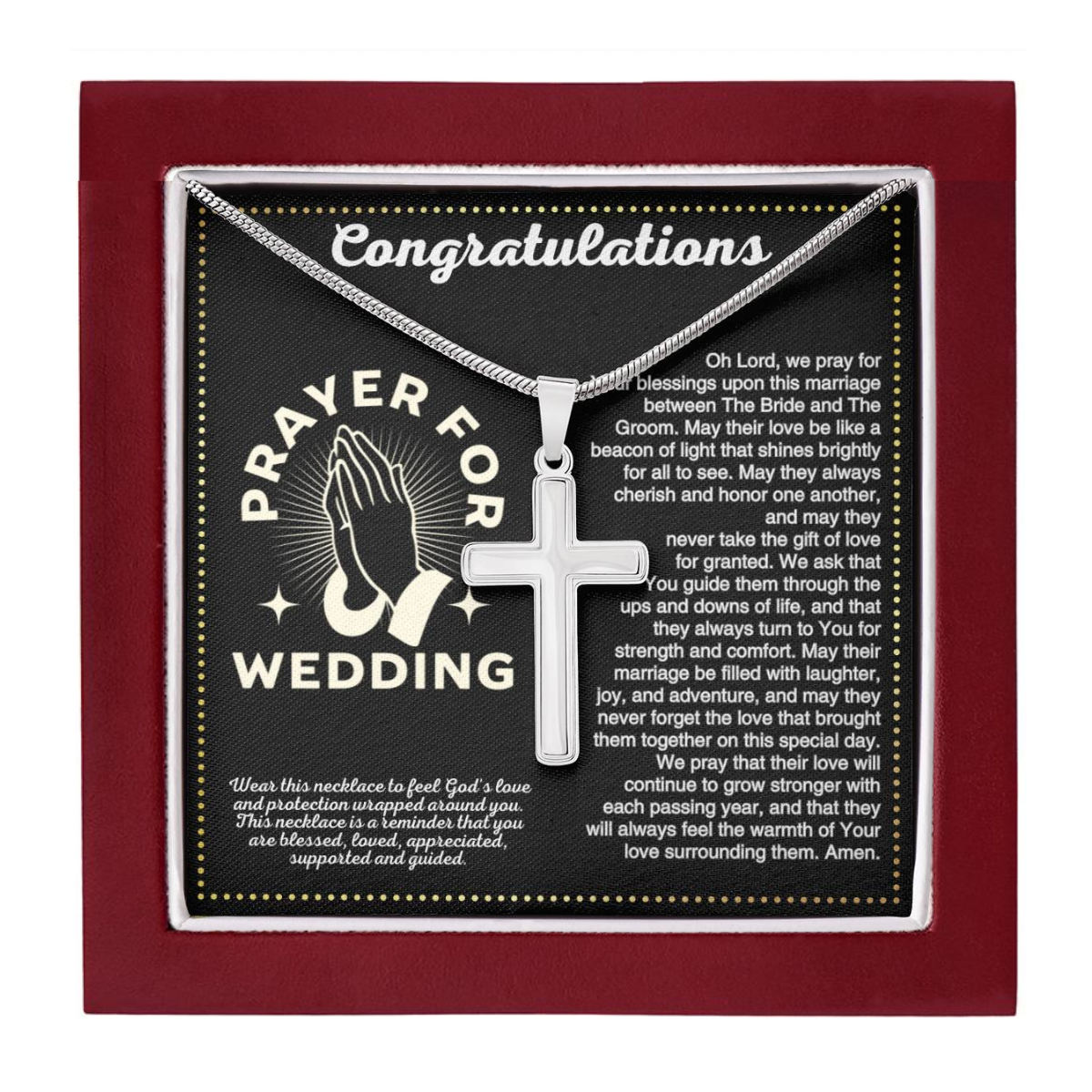 JGF Jewelry Gifts for Family 25th Wedding Gifts For Couple Marriage Prayer