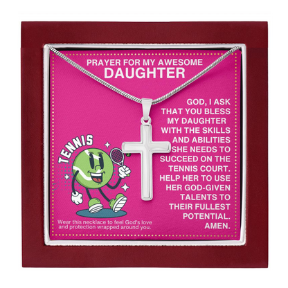 JGF Jewelry Gifts for Family Girls Tennis Cross Necklaces