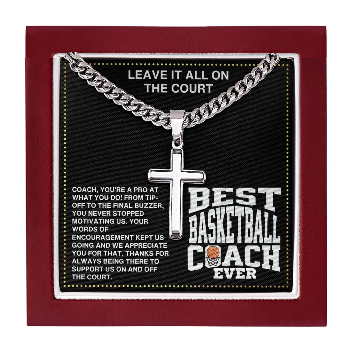 JGF Jewelry Gifts for Family Basketball Necklace For Boys Coach
