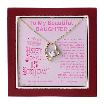 JGF Jewelry Gifts for Family Happy 15th Birthday My Daughter 15 Year Old