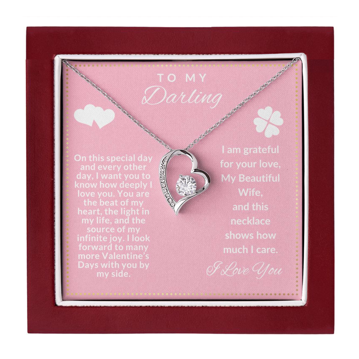 JGF Jewelry Gifts for Family To My Beautiful Wife Necklace From Husband