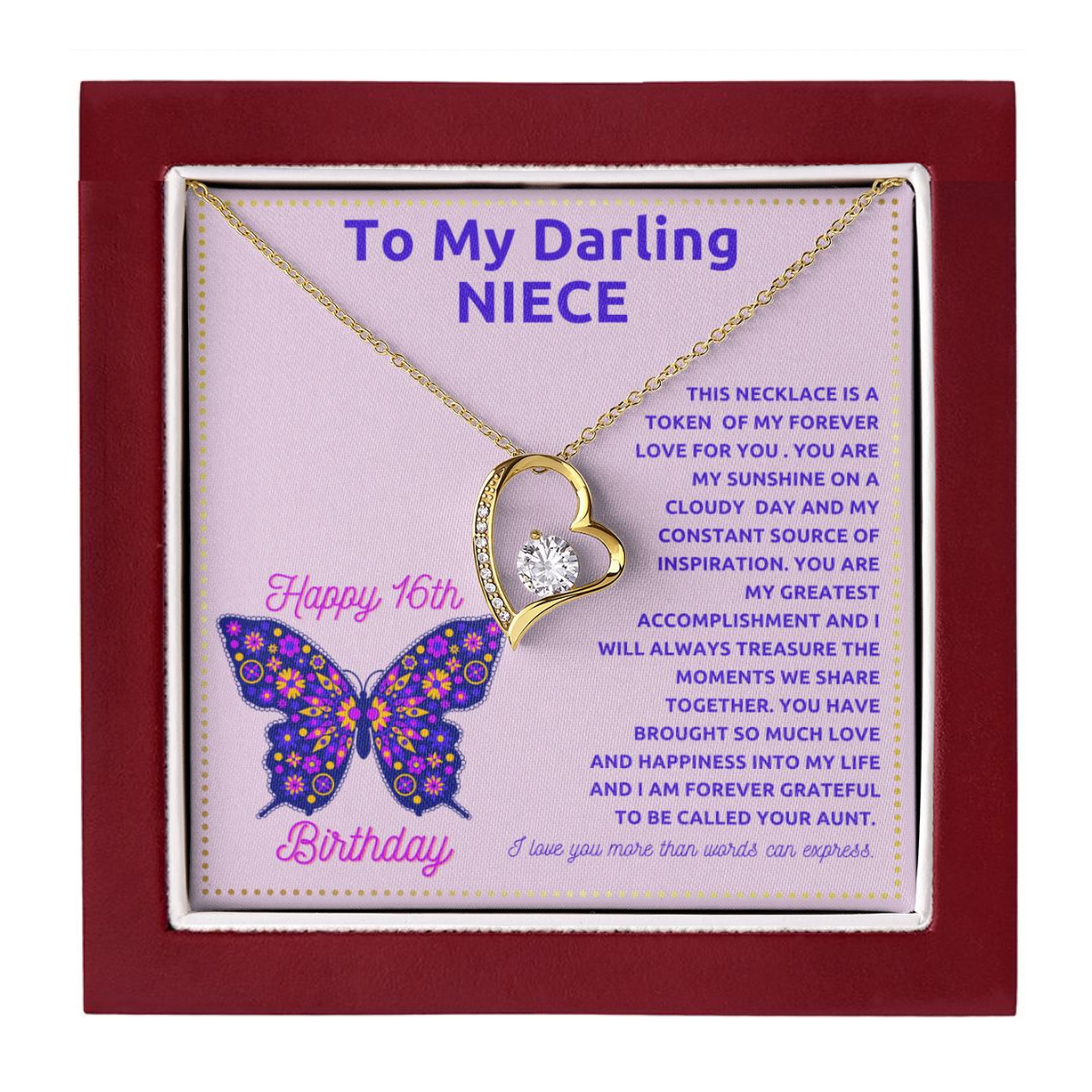 JGF Jewelry Gifts for Family Happy 16th Birthday Card For Niece From Aunt