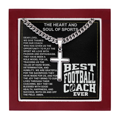 JGF Jewelry Gifts for Family Cross Necklace For Assistant Football Coach