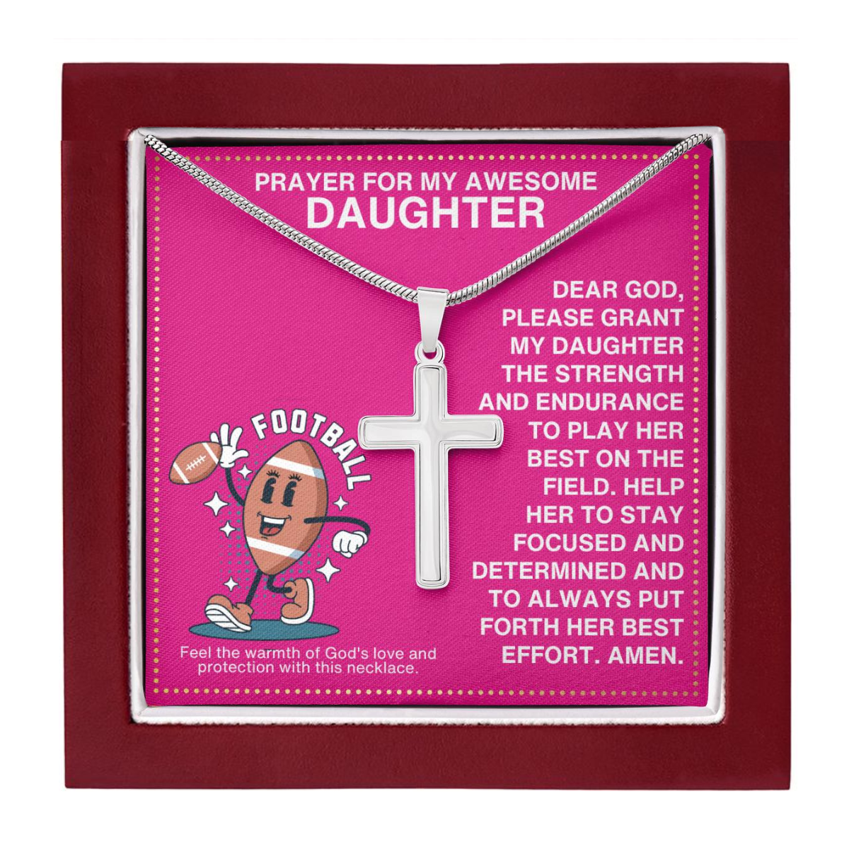 JGF Jewelry Gifts for Family Football Necklace For Girls