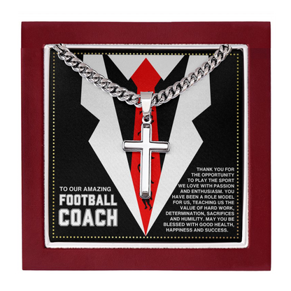 JGF Jewelry Gifts for Family Cross Necklace For Football Coach