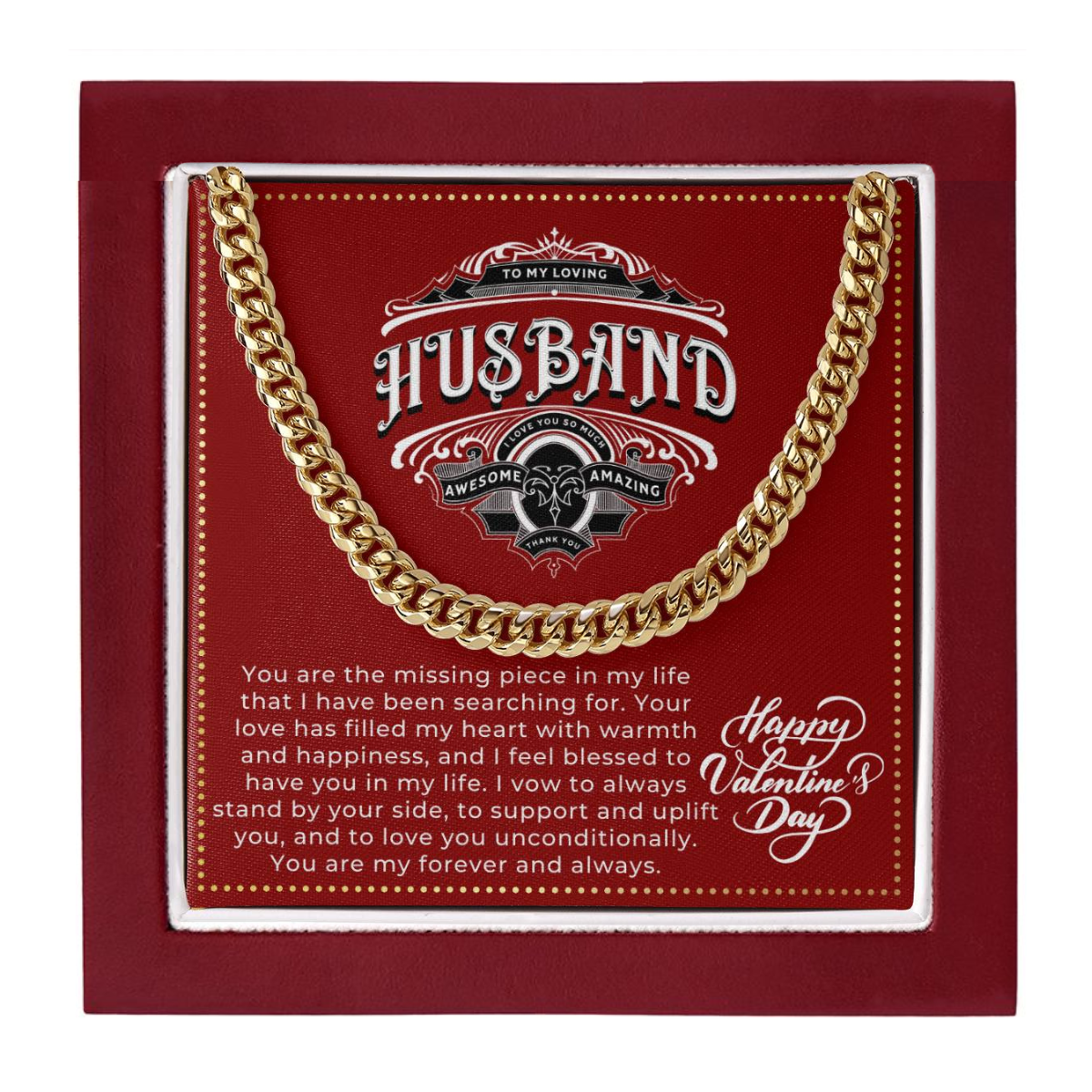 JGF Jewelry Gifts for Family Valentines Day Card For Husband Sentimental