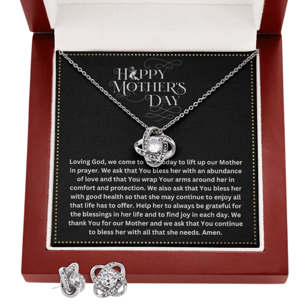 JGF Jewelry Gifts for Family | Prayer Gifts on Happy Mothers, Moms and Mamas Day Gift Basket Item Ideas |Simple Sterling Silver Earring and Necklace for Women