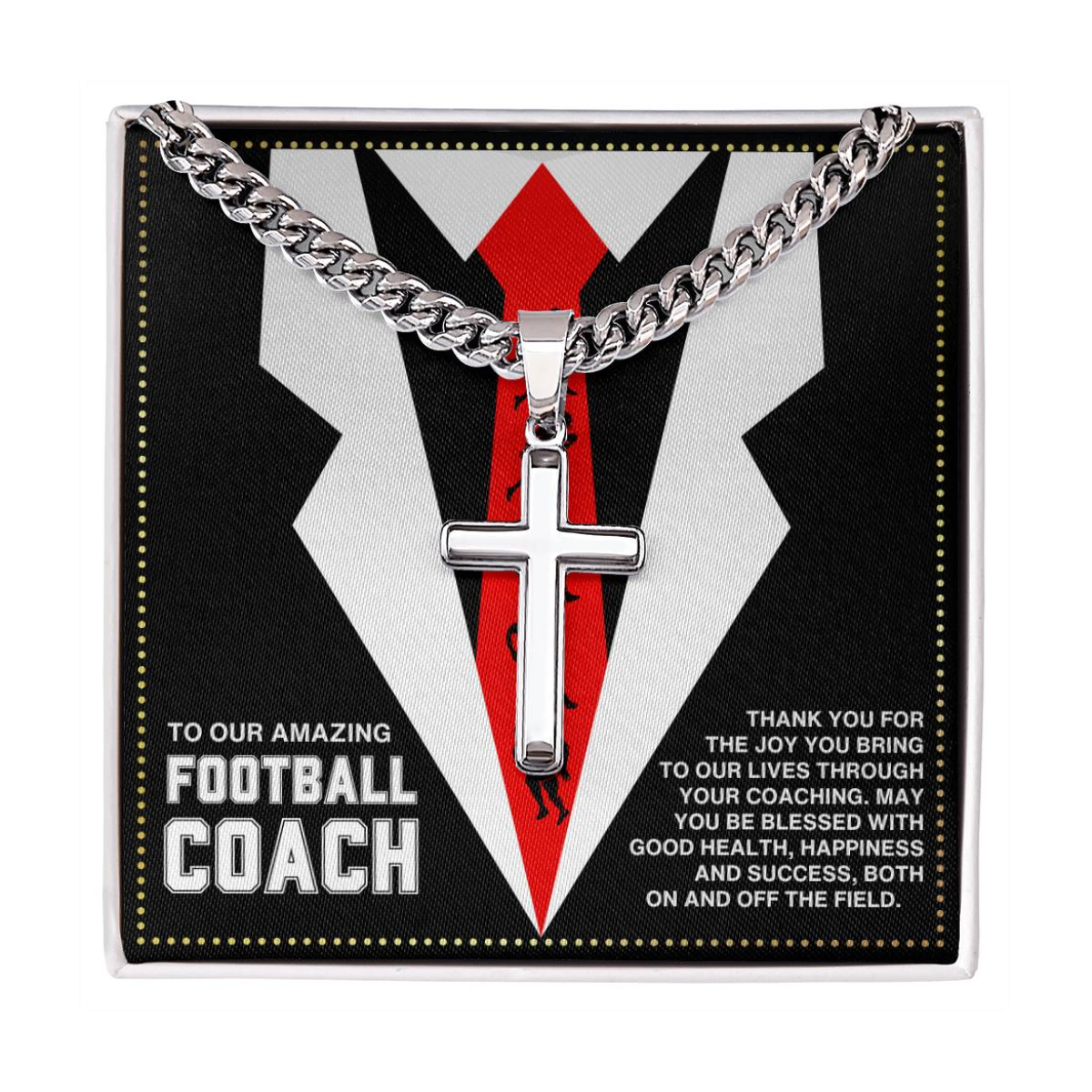 JGF Jewelry Gifts for Family Football Coach Necklace