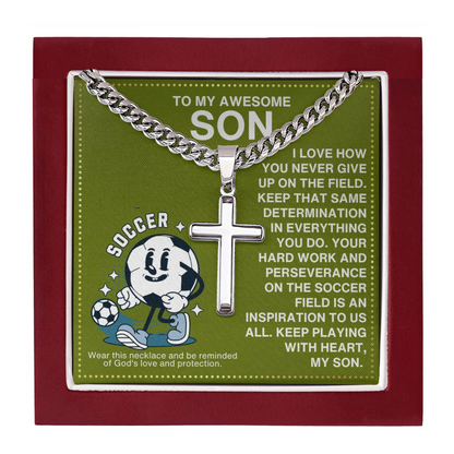 JGF Jewelry Gifts for Family Soccer Cross Necklace