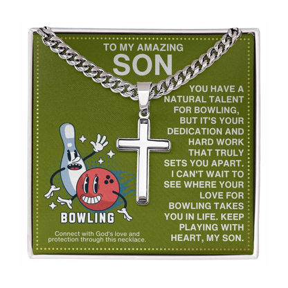 JGF Jewelry Gifts for Family Bowling Cross Necklace