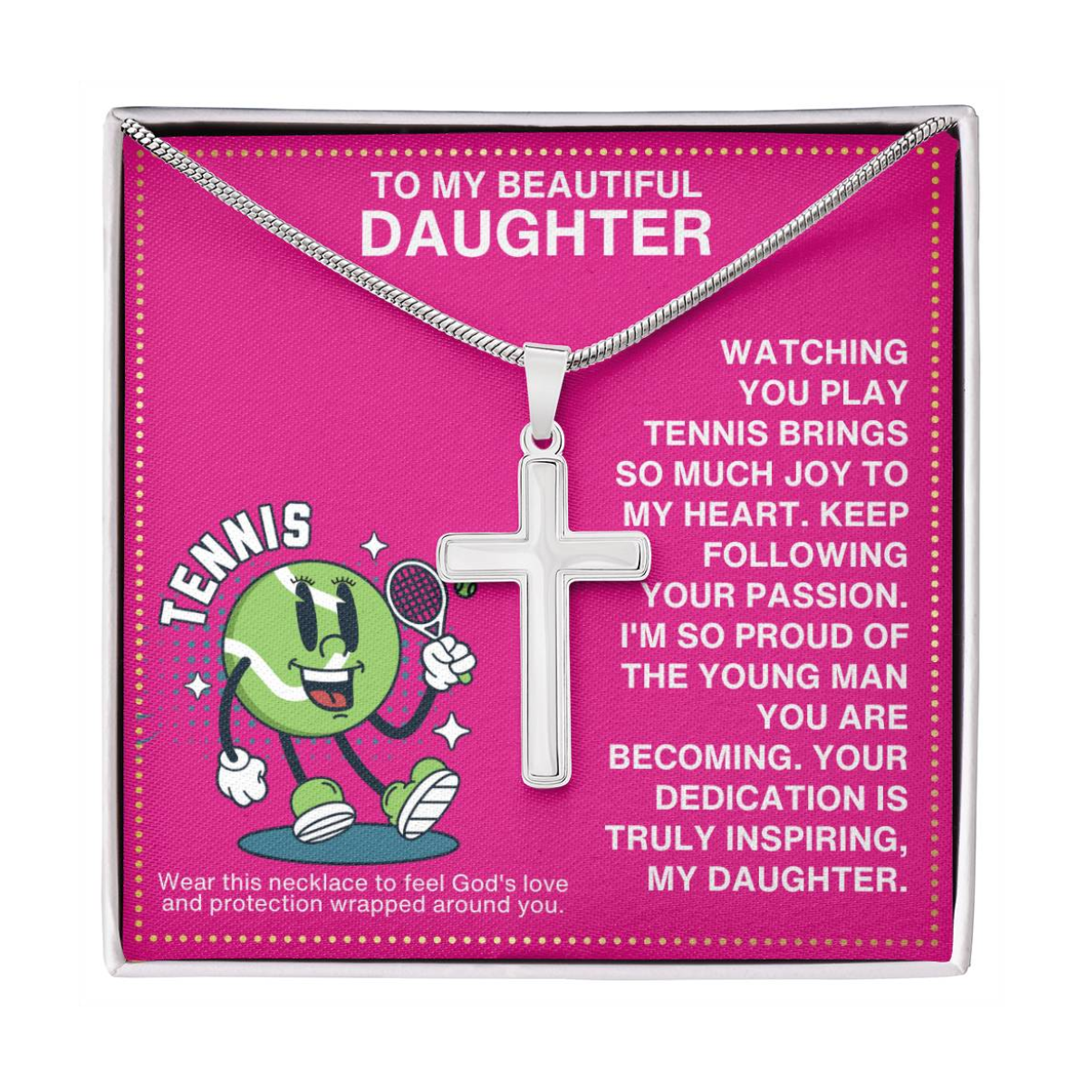 JGF Jewelry Gifts for Family Tennis Cross Necklace For Girls