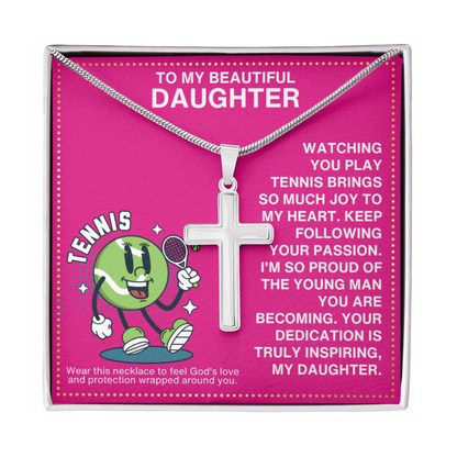JGF Jewelry Gifts for Family Tennis Cross Necklace For Girls
