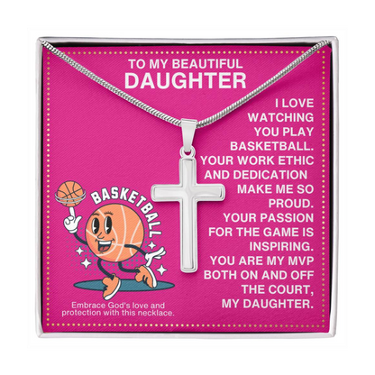 JGF Jewelry Gifts for Family Tennis Racket Cross Necklace For Daughter