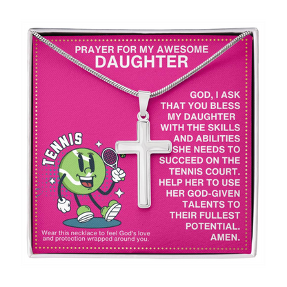 JGF Jewelry Gifts for Family Girls Tennis Cross Necklaces