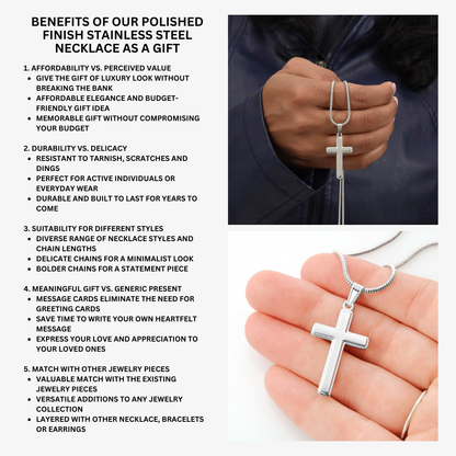 JGF Jewelry Gifts for Family Graduation Gift of Faith Cross Necklace Blessings for Daughter's Future