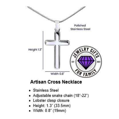80th GrandPa White4 JGF Jewelry Gifts for Family ARTISAN CROSS TEMPLATE - artisancross-BB