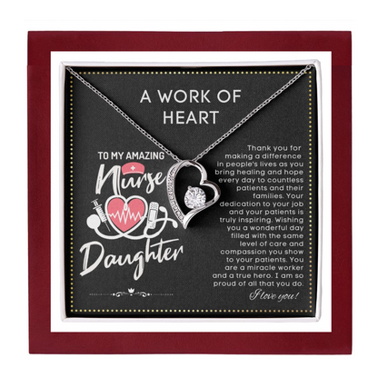 JGF Jewelry Gifts for Family | My Favorite Nurse Is My Daughter | Rn Nurse Graduation Gift For Daughter Necklace