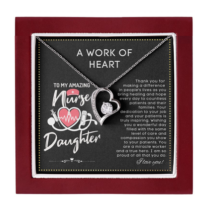 JGF Jewelry Gifts for Family | My Favorite Nurse Is My Daughter | Rn Nurse Graduation Gift For Daughter Necklace
