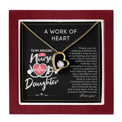 JGF Jewelry Gifts for Family | My Favorite Nurse Is My Daughter | Rn Nurse Graduation Gift For Daughter Necklace