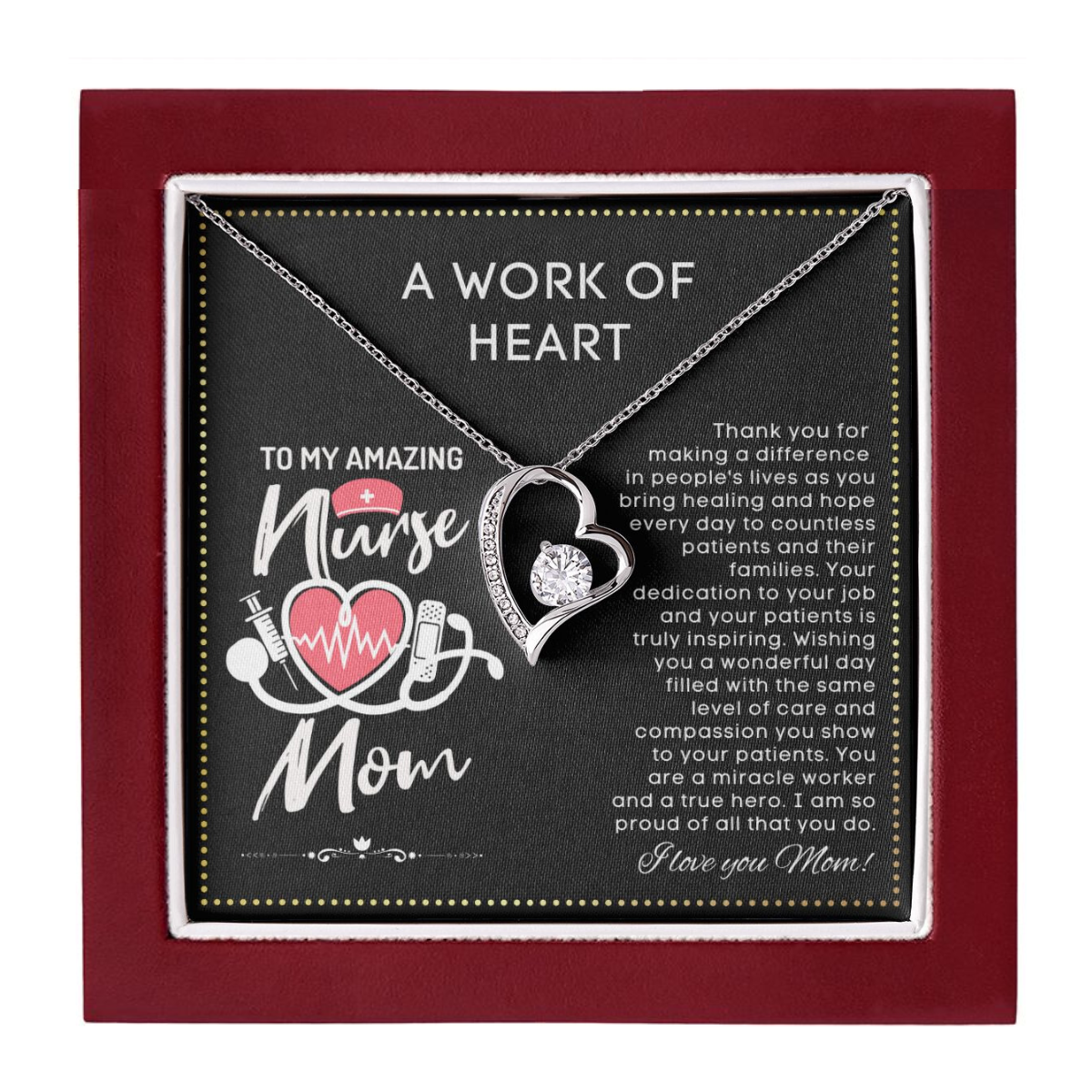 JGF Jewelry Gifts for Family | My Mommy Is A Nurse | Baby Shower Gift For Mom Who Is A Nurse Necklace Jewelry