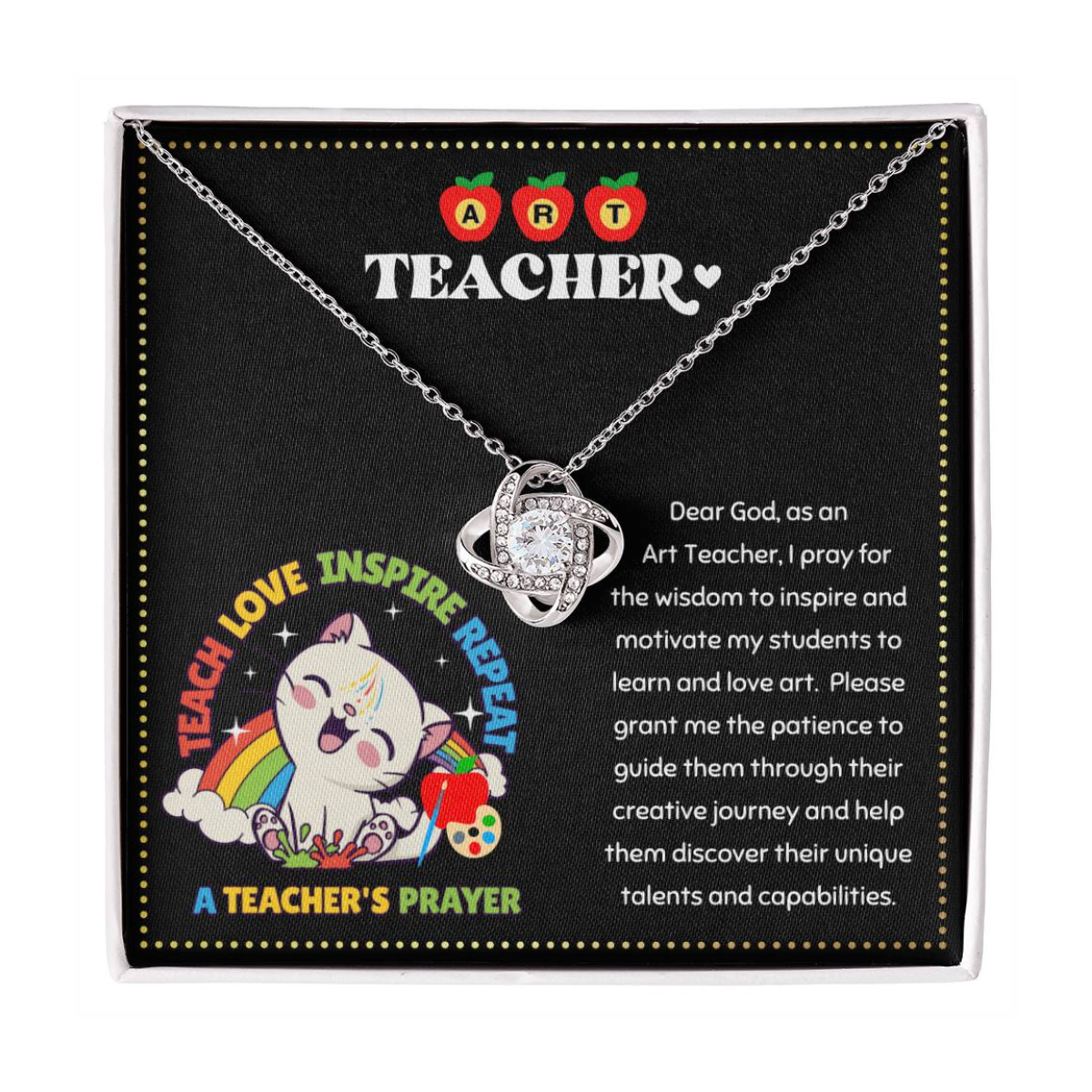 JGF Jewelry Gifts for Family Elementary Back To School Gift For Art Teacher Woman Necklace