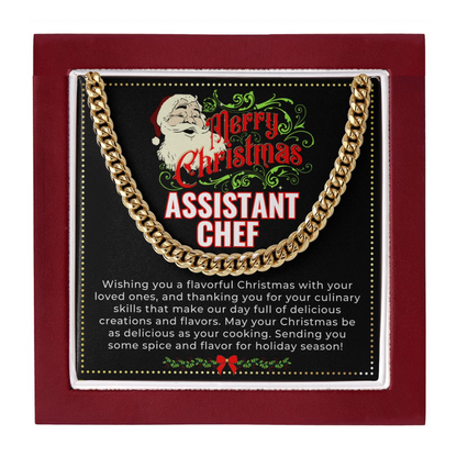 JGF Jewelry Gifts for Family | Assistant Sous Chef Christmas Necklace Jewelry Charms Gifts Basket For Men