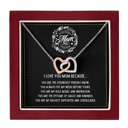 JGF Jewelry Gifts for Family - Mothers Day Gift I Love Mom Heart Pendant Necklace From Son And Daughter In Law