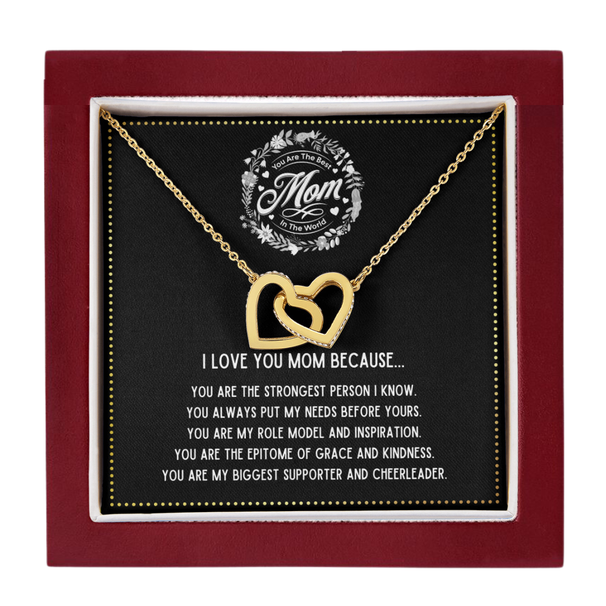 JGF Jewelry Gifts for Family - Mothers Day Gift I Love Mom Heart Pendant Necklace From Son And Daughter In Law